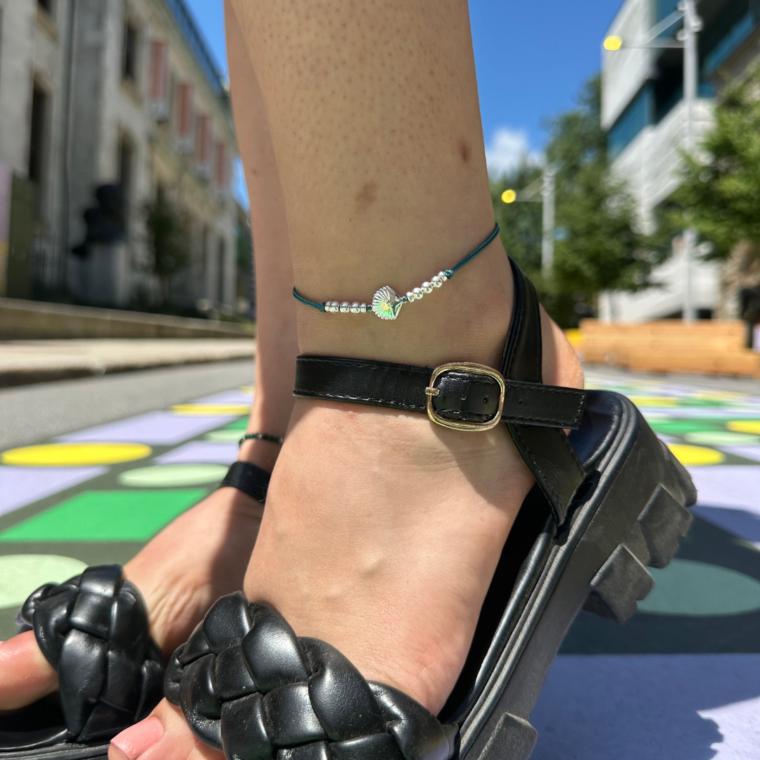 Be Grateful - Bracelet de cheville (œil oia/coquillage/étoile de mer)