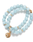 JEWELRY AQUAMARINE STACKABLE BRACELETS BEBLUE GOLD