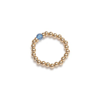 Women's elastic rings 14kt gold vermeil sterling silver crystals handcrafted in canada