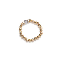 Women's elastic rings 14kt gold vermeil sterling silver crystals handcrafted in canada