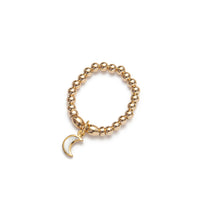 Women's charms elastic rings 14kt gold vermeil sterling silver handcrafted in canada