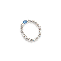 Women's elastic rings 14kt sterling silver crystals handcrafted in canada