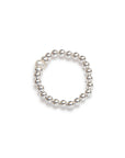 Women's elastic rings sterling silver freshwater pearl handcrafted in canada