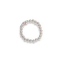 Women's elastic rings sterling silver freshwater pearl handcrafted in canada