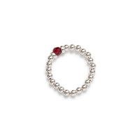 Women's elastic rings 14kt sterling silver crystals handcrafted in canada