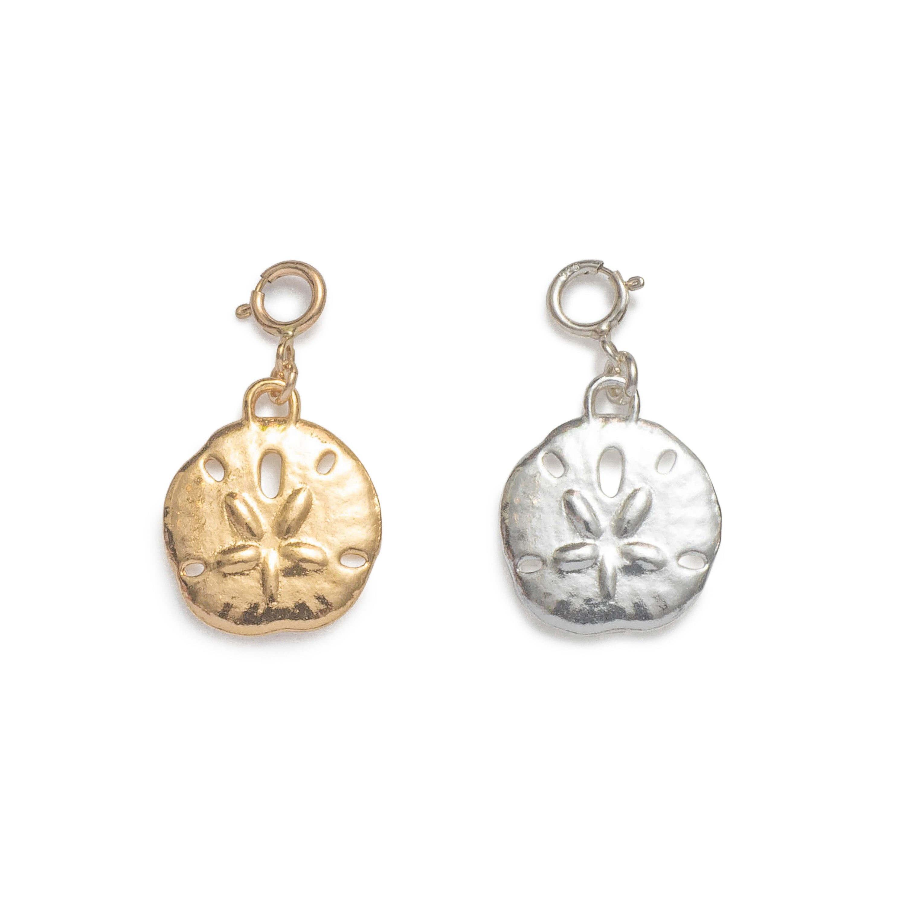 Sand Dollar Charm - Women's Charm in Sterling Silver or 14kt Gold