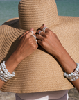 JEWELRY AQUAMARINE STACKABLE BRACELETS RINGS BEBLUE SILVER SUMMER BEACH