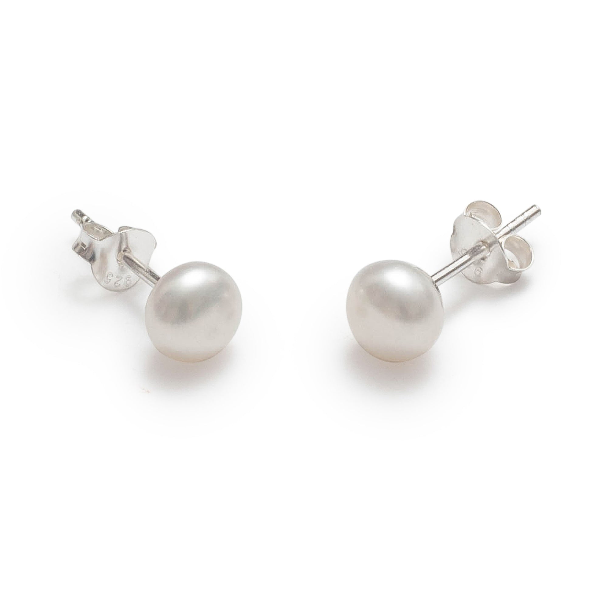 Women's Earrings White Freshwater Pearl handcrafted in canada
