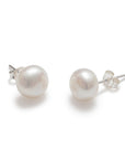 Women's Earrings White Freshwater Pearl 9mm handcrafted in canada