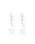 Women's huggie Earrings White champagne mother-of-pearl sterling silver handcrafted in canada