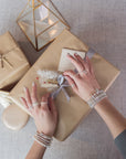 Women's elastic rings sterling silver freshwater pearl handcrafted in canada
