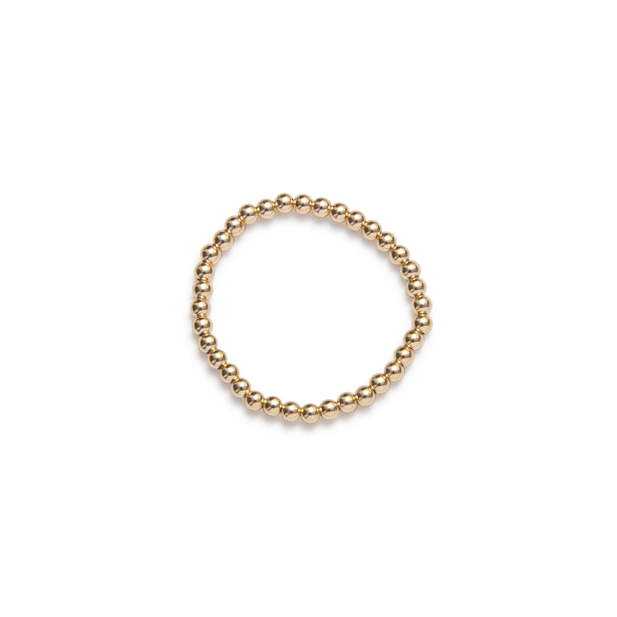 Women's Beaded Elastic Rings 14kt Gold Vermeil