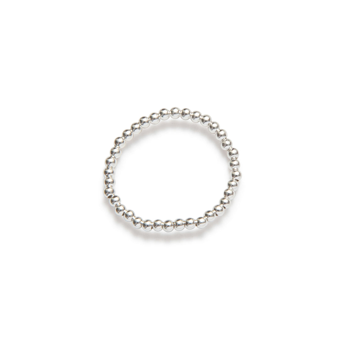 Women's Beaded Elastic Rings Sterling silver