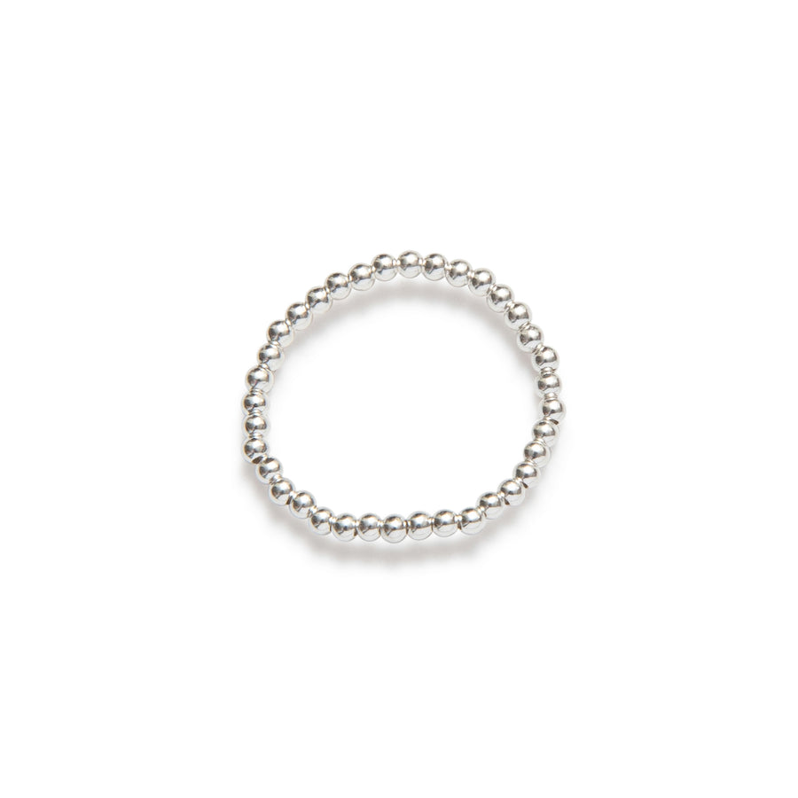 Women's Beaded Elastic Rings Sterling silver