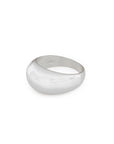 Silver ring on a white background