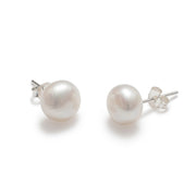 Women's Earrings White Freshwater Pearl 9mm handcrafted in canada  