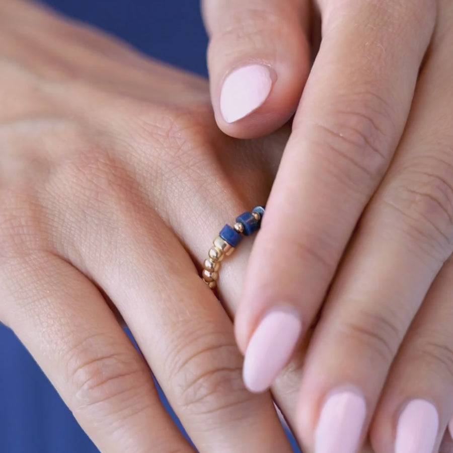 Be Poised Elastic Ring - Soulful Lapis