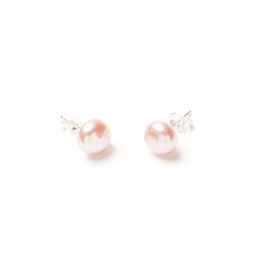 Women's Earrings White Freshwater Pearl 9mm handcrafted in canada  