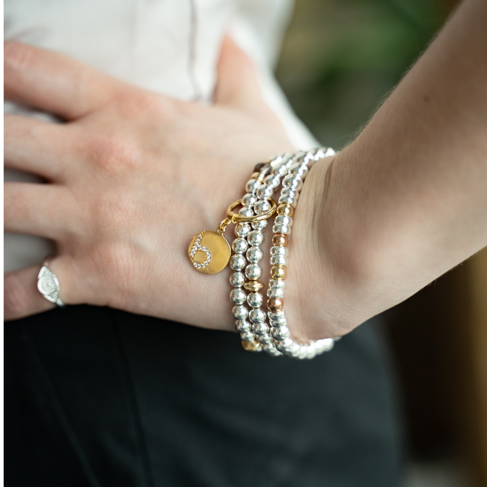 Be Razzled-Dazzled - Women\'s Beaded Double Bracelet Sterling Silver 14kt Gold  Vermeil | Beblue Bijoux