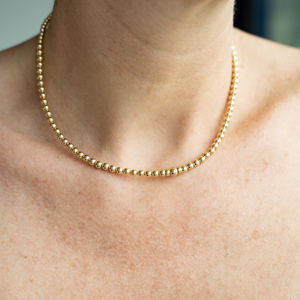 Be A Must Women&#39;s Beaded Necklace 14kt Gold Vermeil