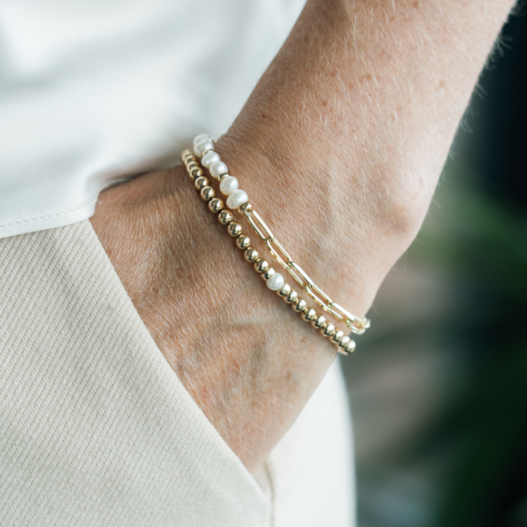 be effortless women's bracelet freshwater pearls sterling silver 14kt gold vermeil handcrafted in canada  