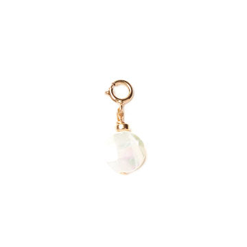 Mother-Of-Pearl Round Faceted Charm